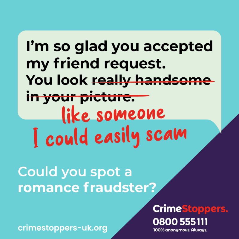 Romance fraud graphic