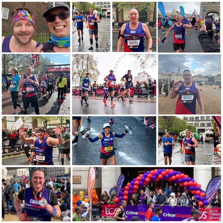Crimestoppers London Marathon photo collage