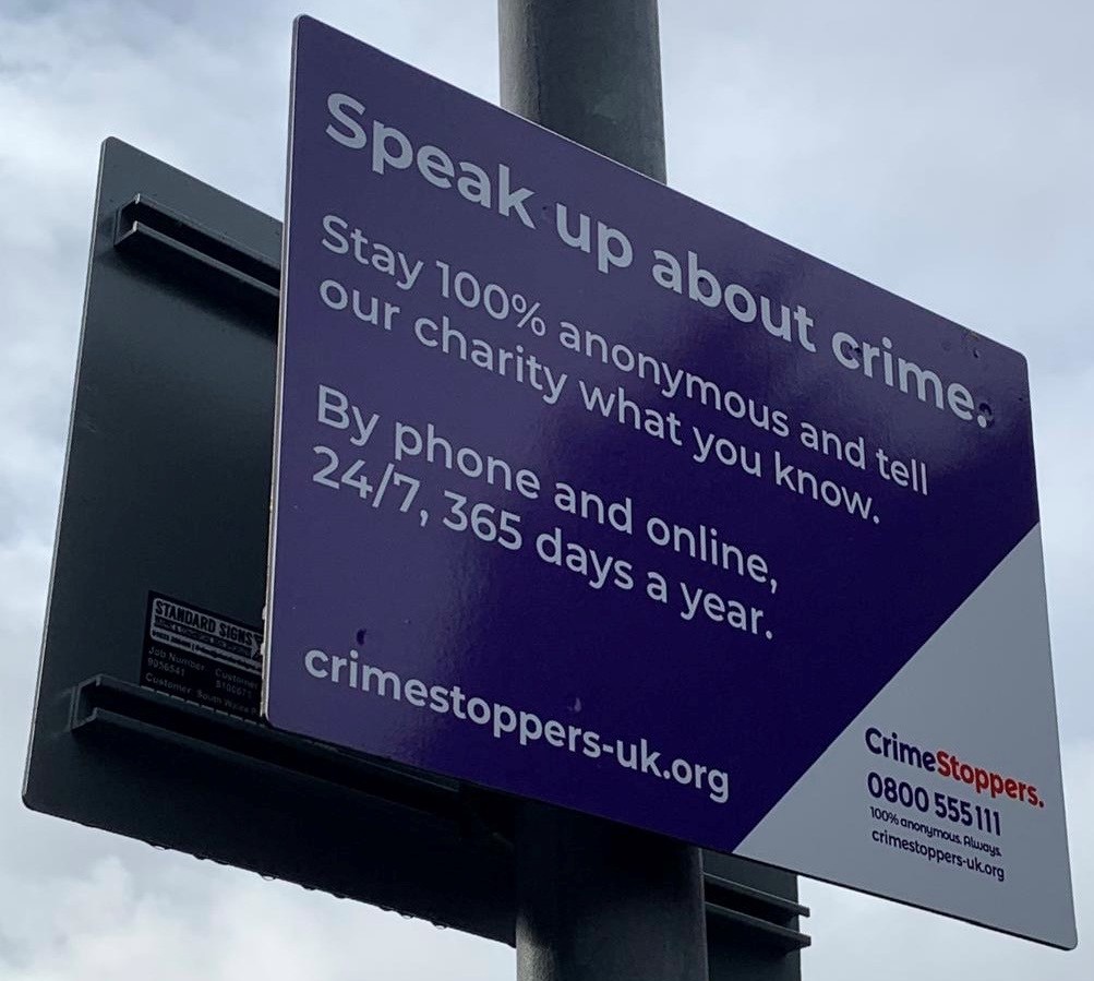Crimestoppers Zone notice